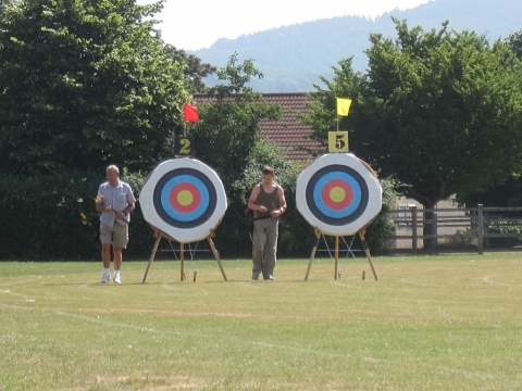 Archers collecting arrows at the Bowmen of Danesfield