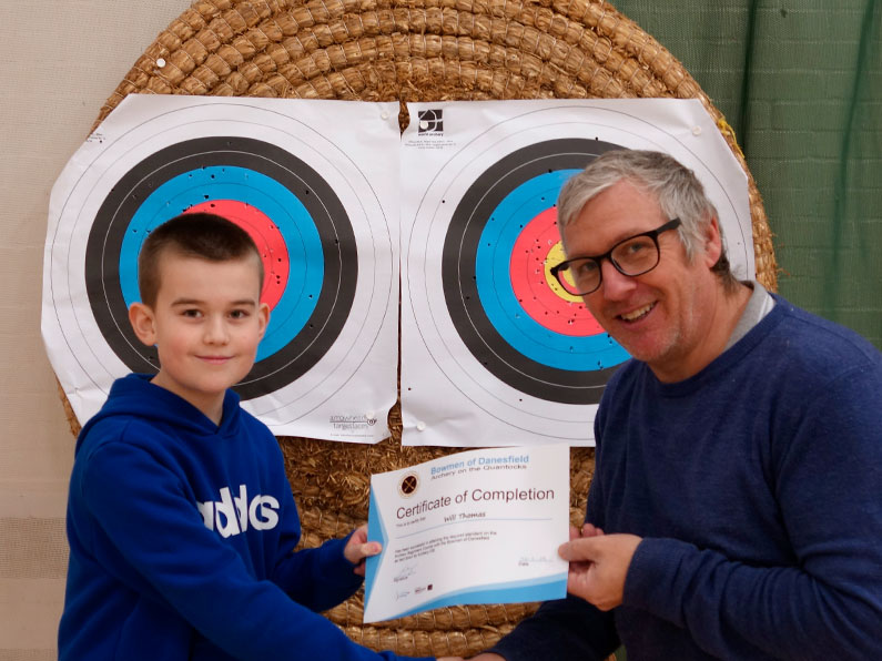 Will has passed his archery beginners course - Bowmen of Danesfield