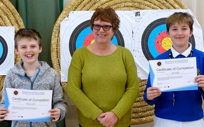 Riley and Jed have passed the Archery Beginners Course