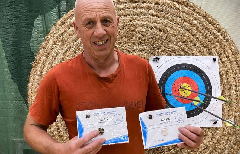 Adrian Sharp with his 252 awards Adrian Sharp with his 252 awards