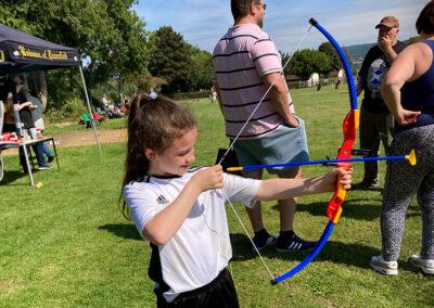 Summer Fun Day and BBQ 2023 Isla showing us how it is done with her Barebow