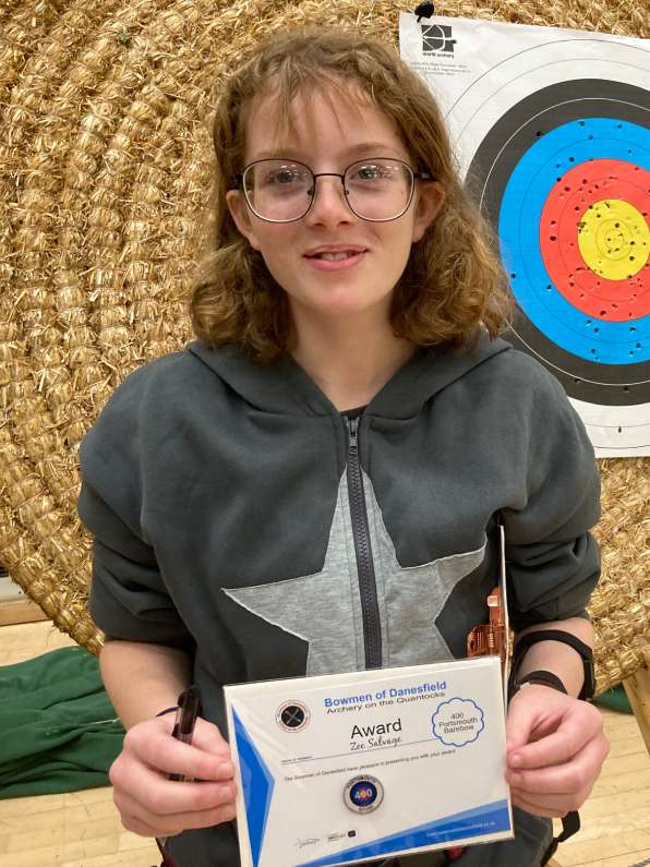 Zoe with her Portsmouth Award