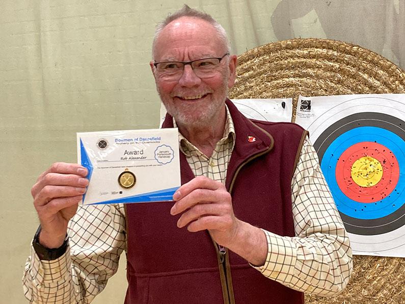 Rob with his award for the January Portsmouth Handicap Competition Somerset